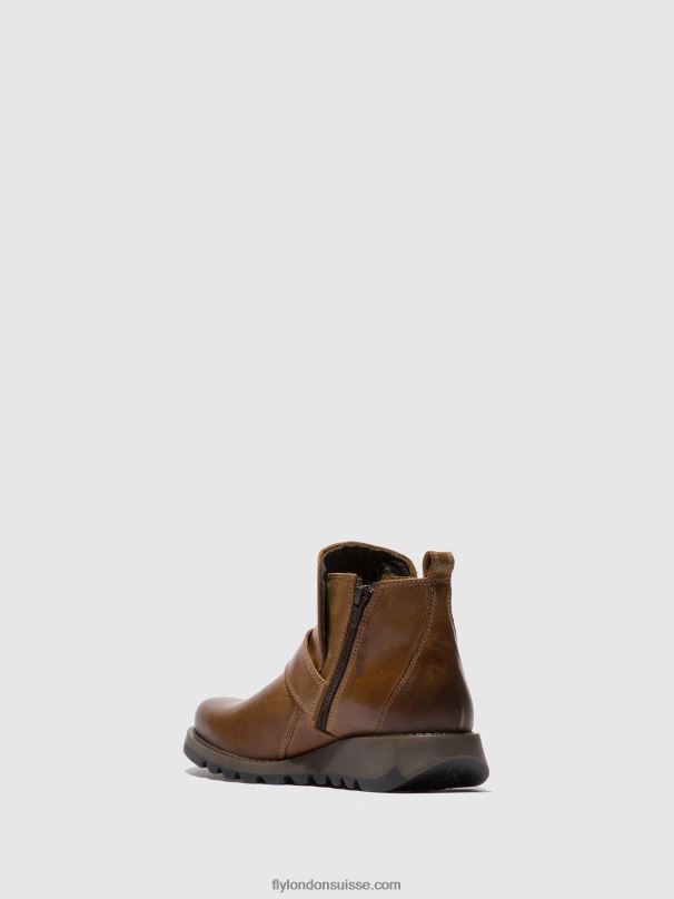 860NR335 bottes à boucle sias812 Fly London tapis chameau femmes