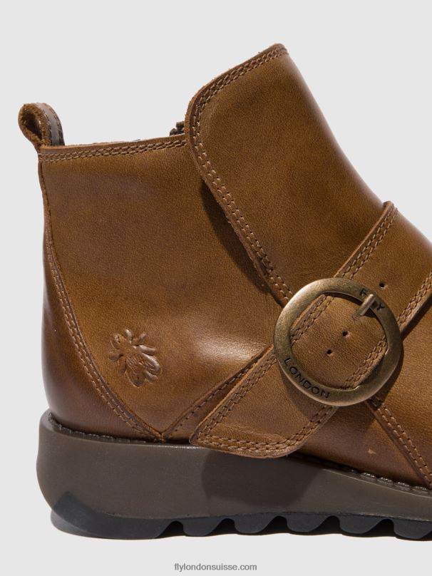 860NR335 bottes à boucle sias812 Fly London tapis chameau femmes