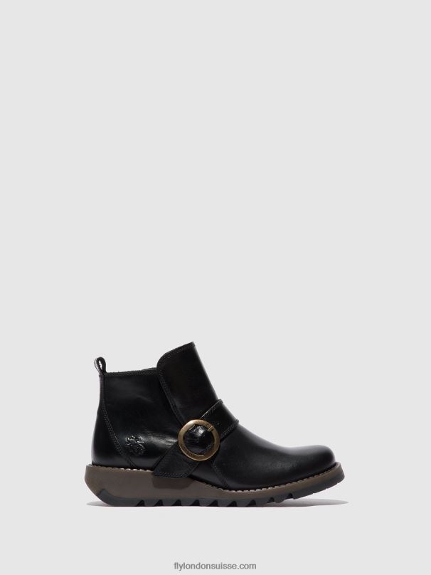 860NR337 bottes à boucle sias812 Fly London tapis noir femmes
