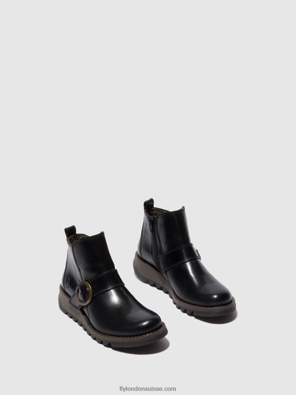860NR337 bottes à boucle sias812 Fly London tapis noir femmes