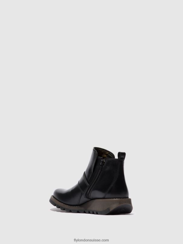 860NR337 bottes à boucle sias812 Fly London tapis noir femmes