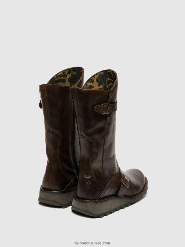 860NR343 bottes à boucle mes dk Fly London brun femmes