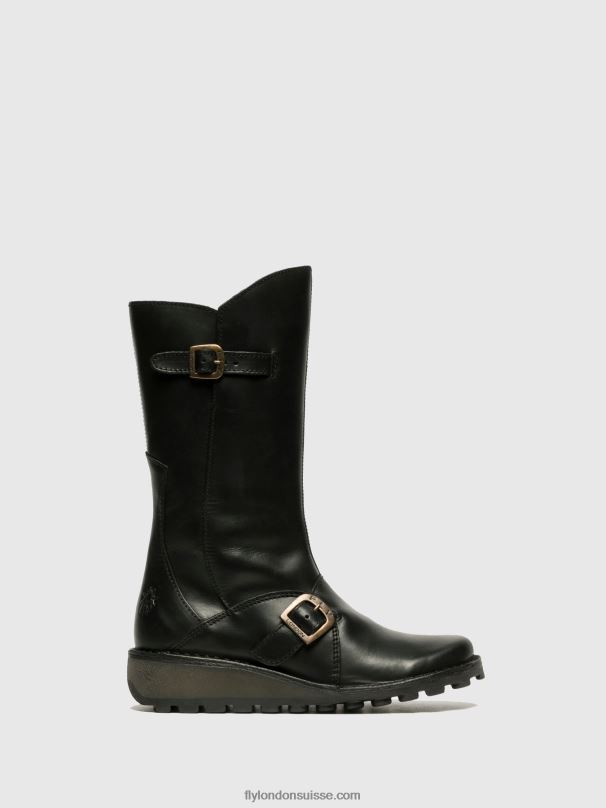 860NR344 bottes à boucle mes Fly London noir femmes