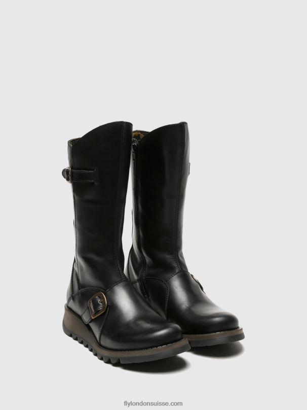 860NR348 bottes à boucle mes 2 Fly London noir femmes
