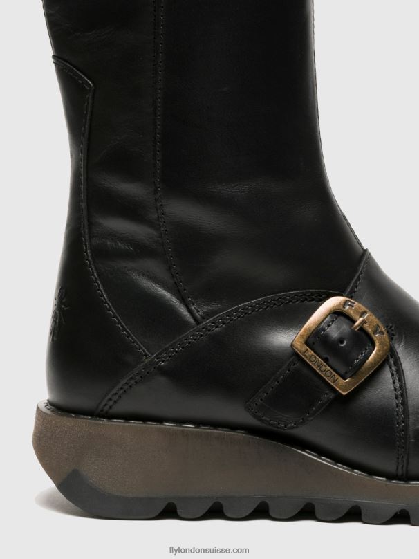 860NR348 bottes à boucle mes 2 Fly London noir femmes