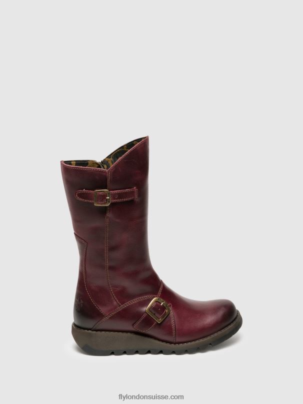 860NR349 bottes à boucle mes 2 Fly London violet femmes