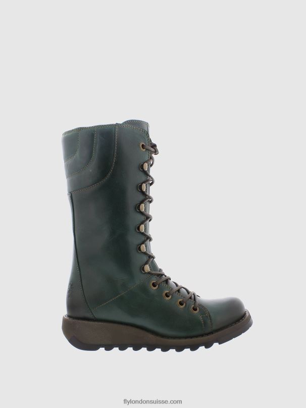 860NR288 bottes à lacets Fly London vert femmes