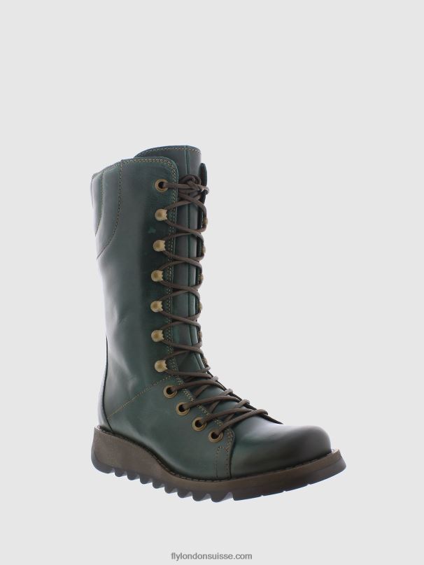 860NR288 bottes à lacets Fly London vert femmes