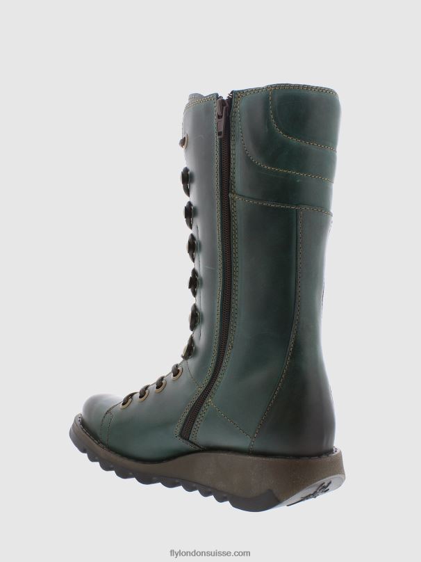 860NR288 bottes à lacets Fly London vert femmes
