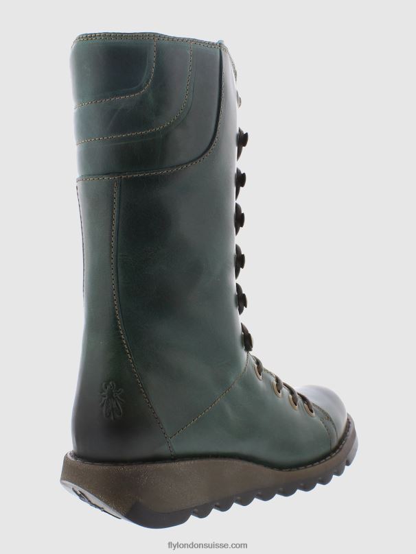 860NR288 bottes à lacets Fly London vert femmes