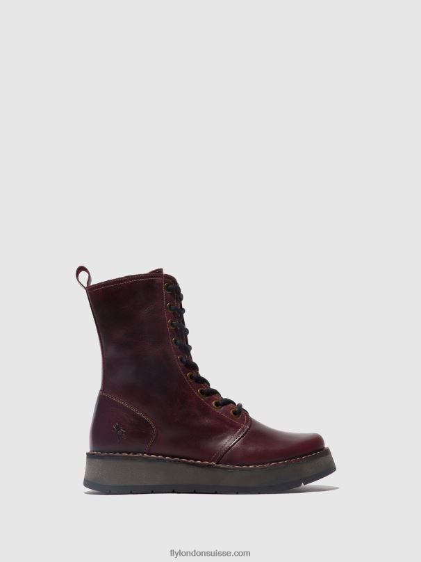 860NR291 bottes à lacets rami043 Fly London violet femmes
