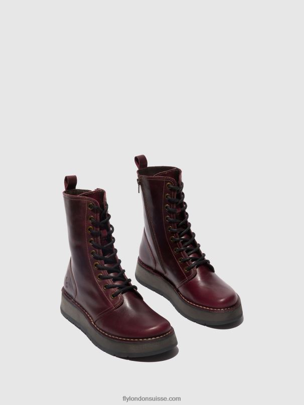 860NR291 bottes à lacets rami043 Fly London violet femmes