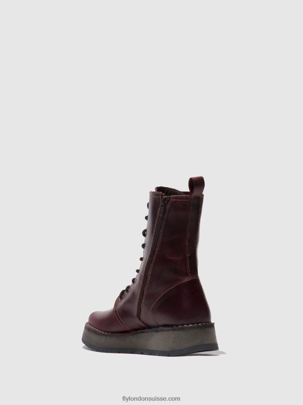 860NR291 bottes à lacets rami043 Fly London violet femmes