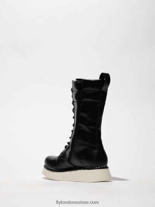 860NR313 bottes à lacets ieva245 Fly London tonnerre noir femmes