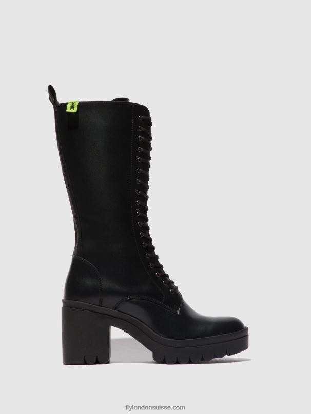 860NR314 bottes à lacets taly884 Fly London tunder black (semelle noire) femmes