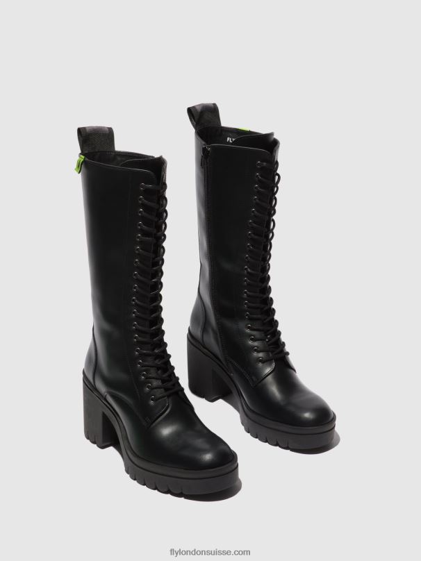 860NR314 bottes à lacets taly884 Fly London tunder black (semelle noire) femmes