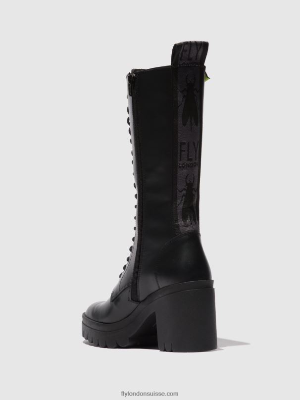 860NR314 bottes à lacets taly884 Fly London tunder black (semelle noire) femmes