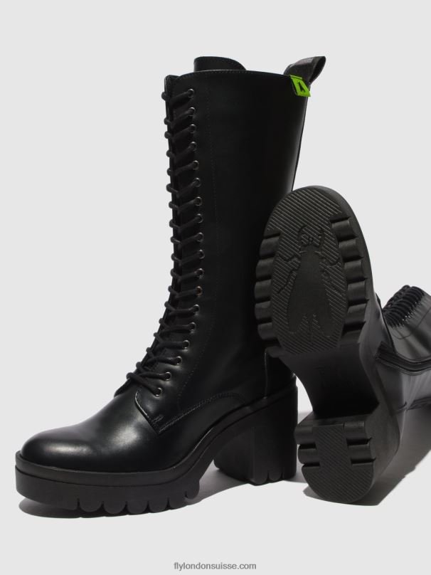 860NR314 bottes à lacets taly884 Fly London tunder black (semelle noire) femmes