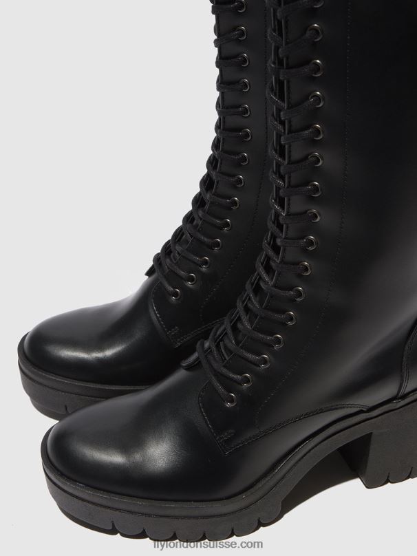 860NR314 bottes à lacets taly884 Fly London tunder black (semelle noire) femmes