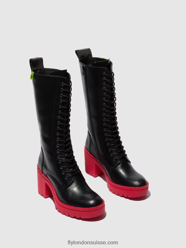 860NR315 bottes à lacets taly884 Fly London tunder noir (semelle rouge) femmes