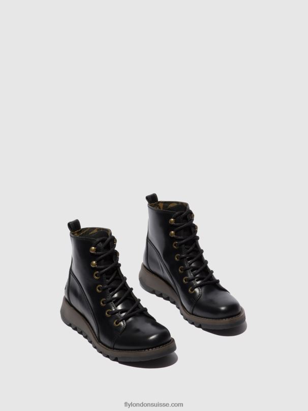 860NR330 bottes à lacets sore813 Fly London tapis noir femmes