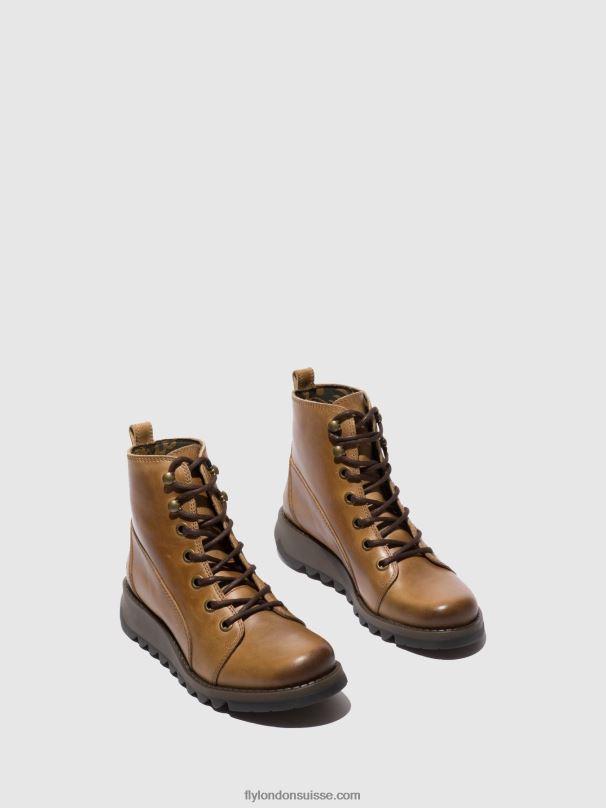 860NR331 bottes à lacets sore813 Fly London tapis chameau femmes