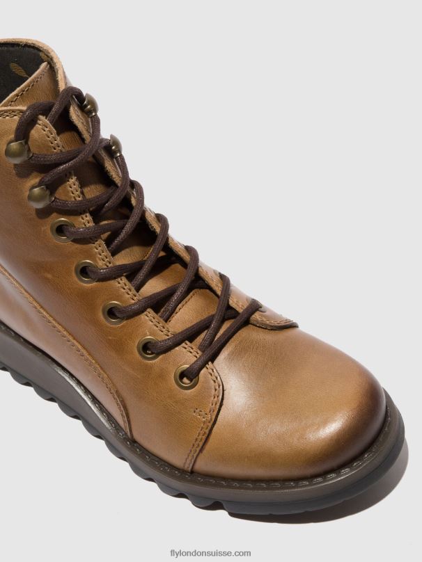 860NR331 bottes à lacets sore813 Fly London tapis chameau femmes