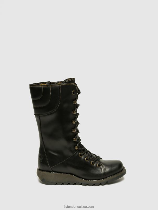 860NR666 chaussures compensées ster768 Fly London noir femmes