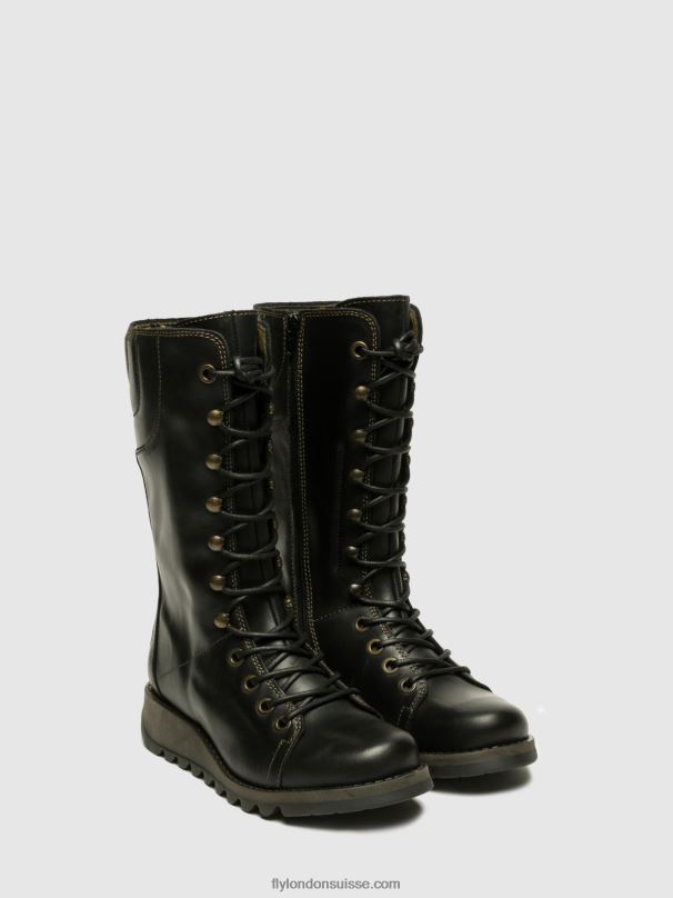860NR666 chaussures compensées ster768 Fly London noir femmes