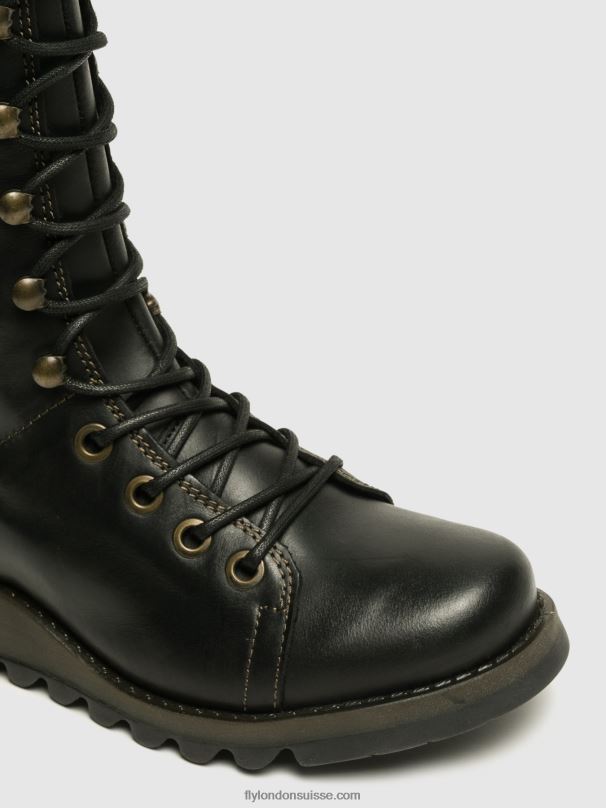 860NR666 chaussures compensées ster768 Fly London noir femmes