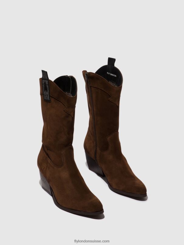 860NR293 bottes zippées teke906 Fly London chocolat femmes