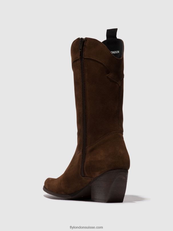 860NR293 bottes zippées teke906 Fly London chocolat femmes