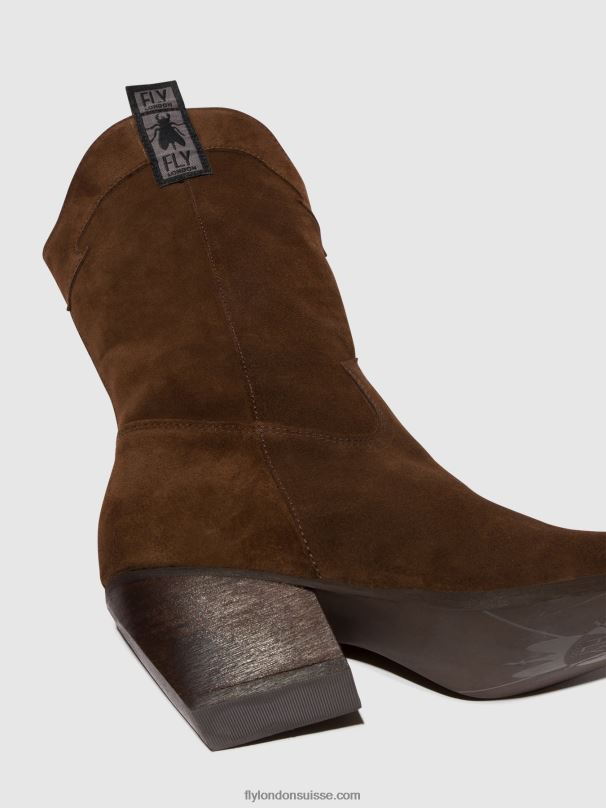 860NR293 bottes zippées teke906 Fly London chocolat femmes