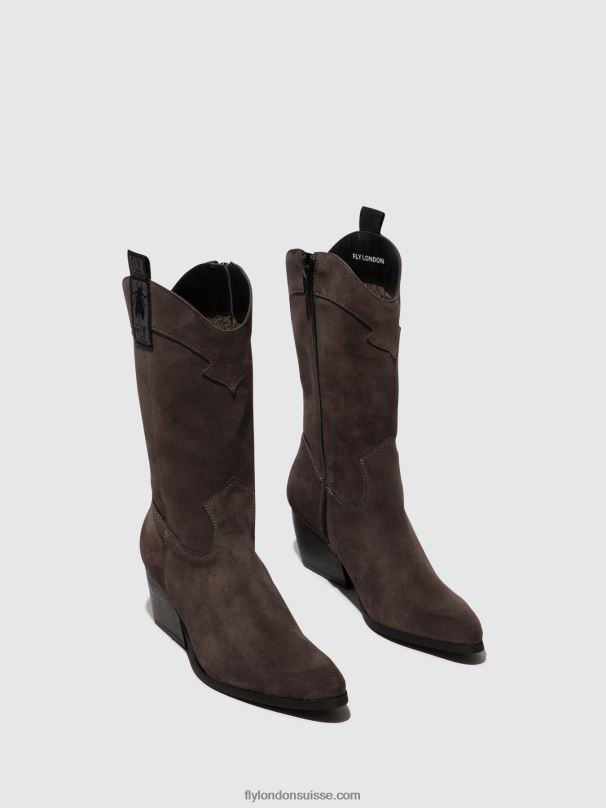 860NR294 bottes zippées teke906 Fly London gris femmes