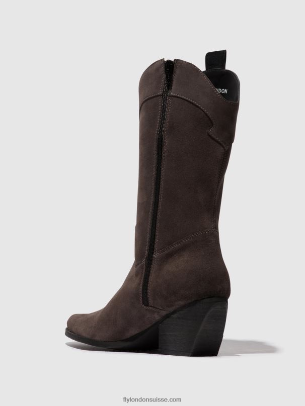 860NR294 bottes zippées teke906 Fly London gris femmes