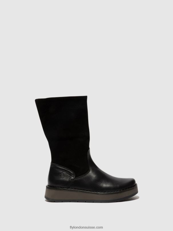 860NR297 bottes zippées rula083 Fly London vert noir) femmes