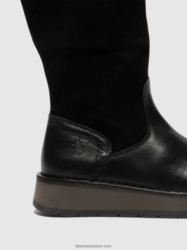 860NR297 bottes zippées rula083 Fly London vert noir) femmes