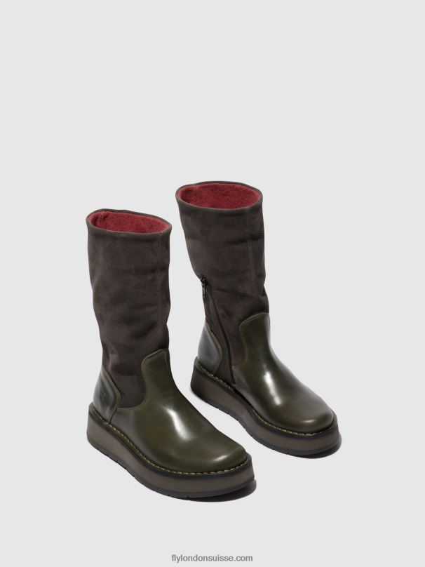 860NR298 bottes zippées rula083 Fly London diesel (rose) femmes