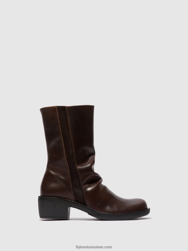 860NR301 bottes zippées mecy092 Fly London brun foncé/expresso femmes