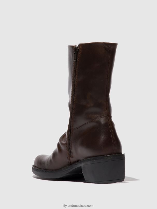 860NR301 bottes zippées mecy092 Fly London brun foncé/expresso femmes