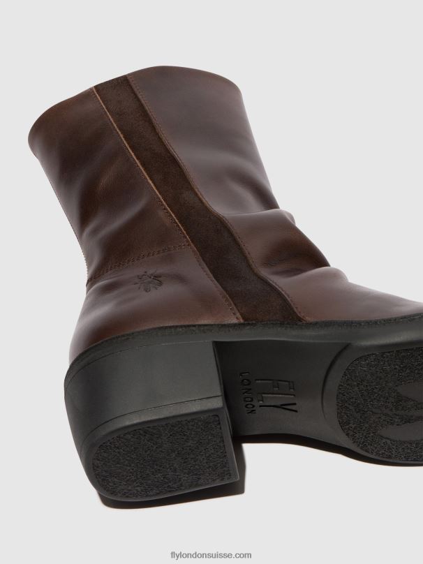 860NR301 bottes zippées mecy092 Fly London brun foncé/expresso femmes