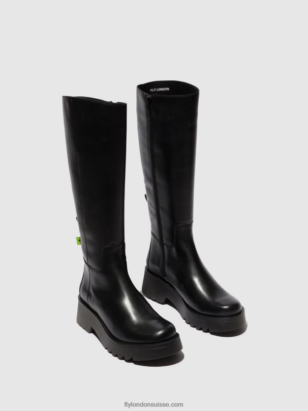 860NR302 bottes zippées mynt908 Fly London noir femmes
