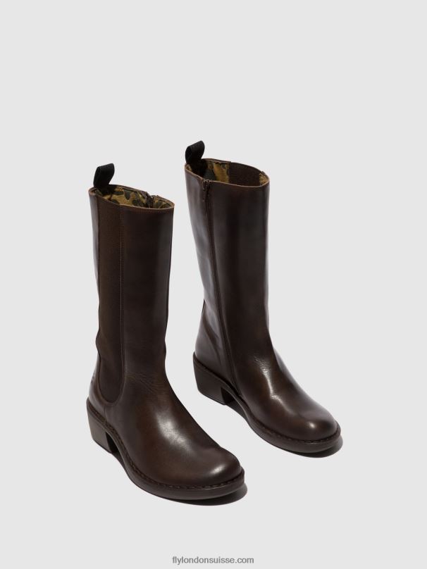 860NR303 bottes zippées mada081 Fly London ns. brun femmes