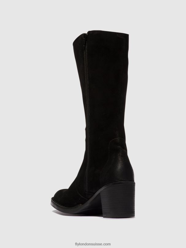 860NR304 bottes zippées balo096 Fly London noir femmes