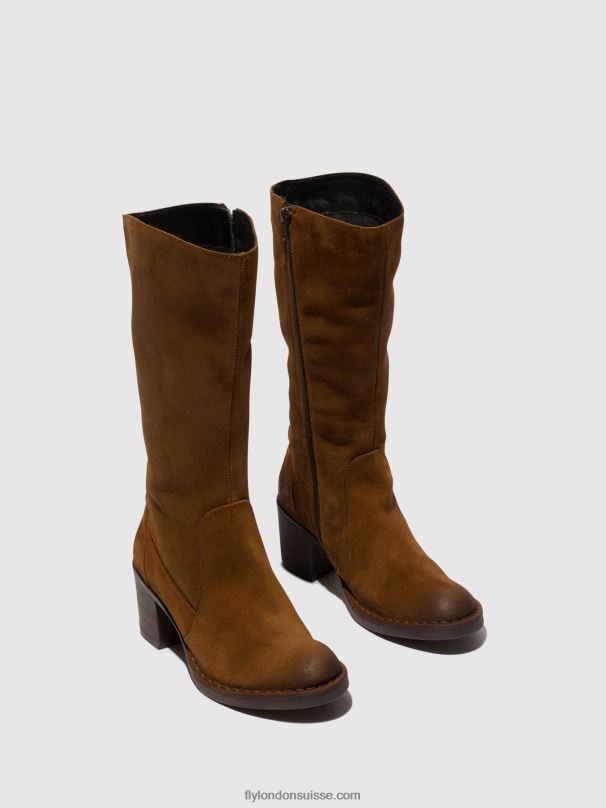 860NR305 bottes zippées balo096 Fly London chameau femmes