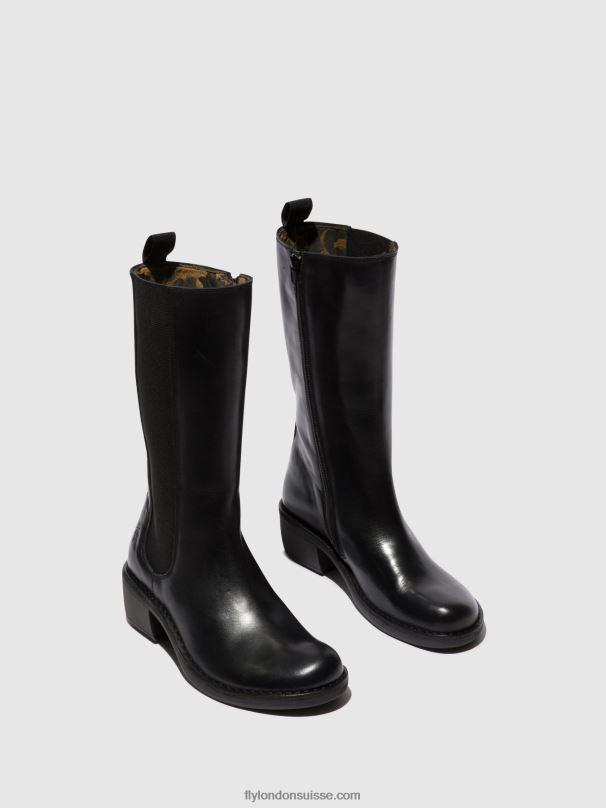 860NR307 bottes zippées mada081 Fly London noir femmes