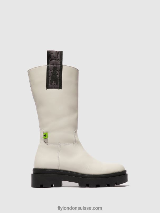 860NR311 bottes zippées jalo882 Fly London naomi blanc cassé femmes