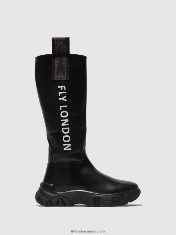 860NR312 bottes zippées febe886 Fly London tonnerre noir femmes