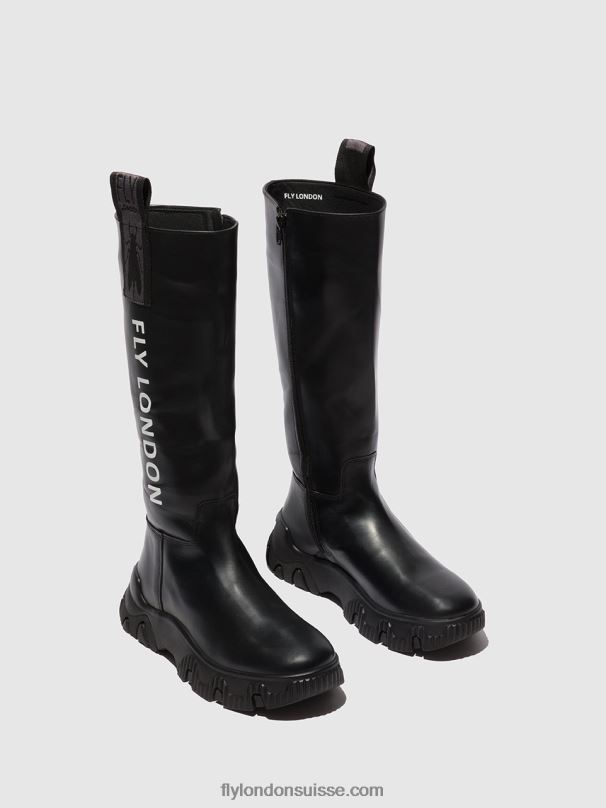 860NR312 bottes zippées febe886 Fly London tonnerre noir femmes