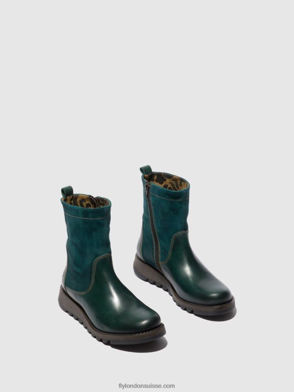 860NR316 bottes zippées sauk794 Fly London tapis/suède huilé pétrole femmes